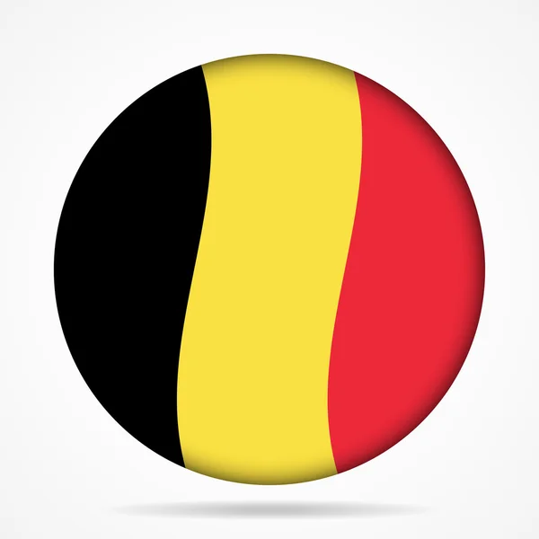 Bouton avec drapeau de la Belgique — Image vectorielle