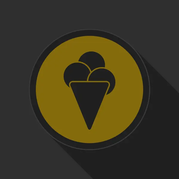 Icono gris oscuro y amarillo - helado — Vector de stock