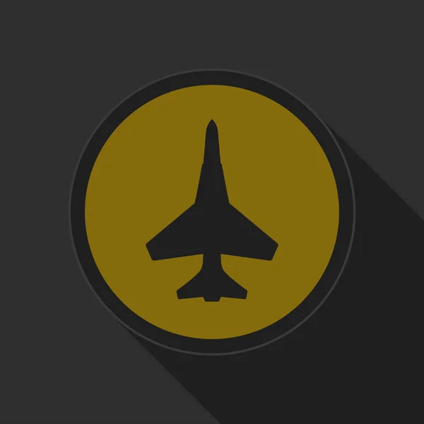 Tmavě šedá a žlutá ikona - stíhací letoun — Stockový vektor