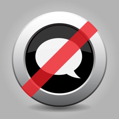 gri krom düğmesi - hiçbir konuşma balonu