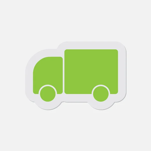 Eenvoudige groene icon - vrachtwagen auto — Stockvector