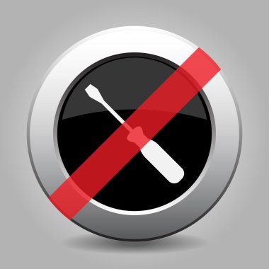 gri krom düğmesi - hayır tornavida