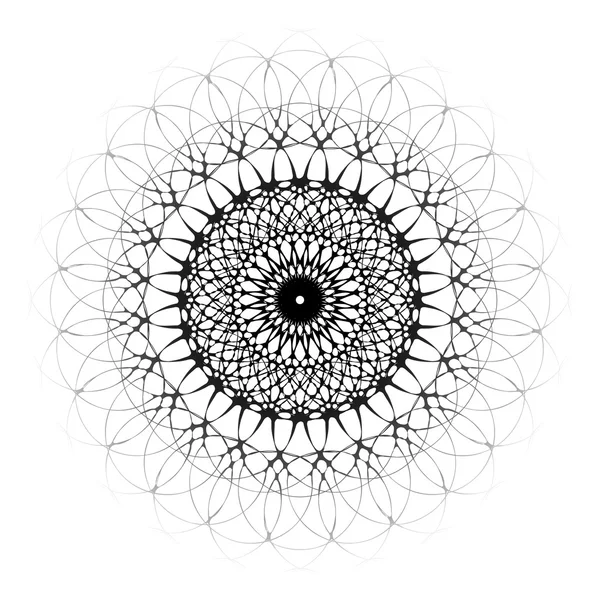 Merkezi göz ile siyah süs mandala