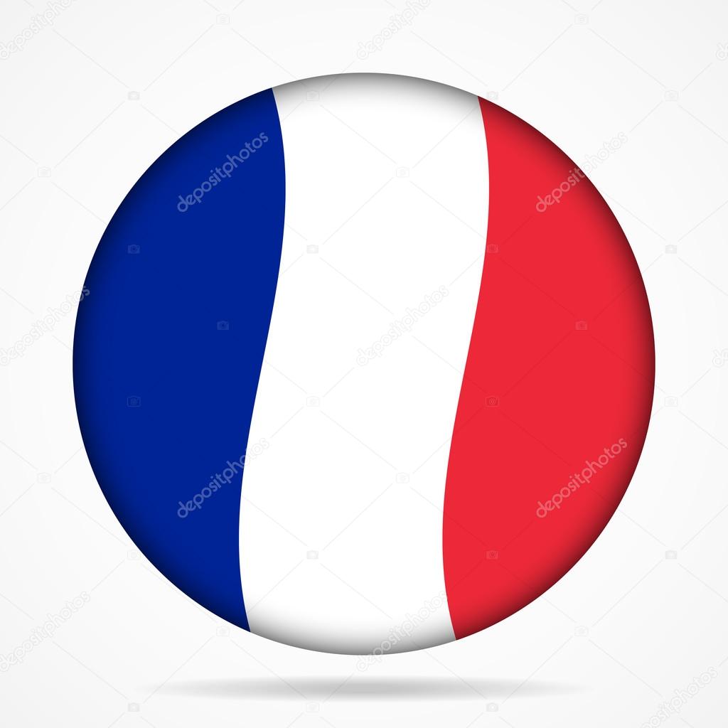button with waving flag of France