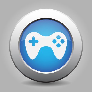 gamepad ile mavi metal düğme