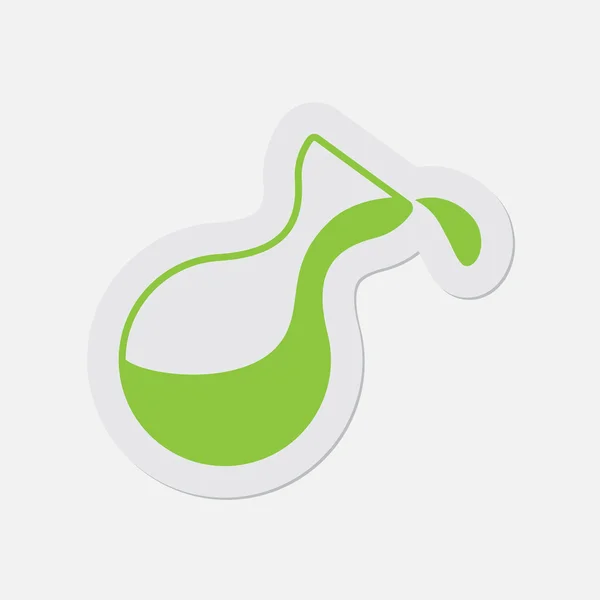 Icono verde simple - frasco con una gota — Vector de stock