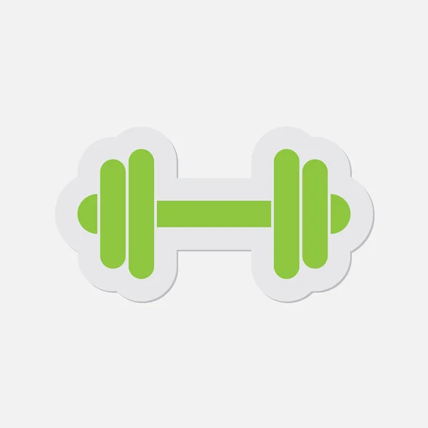 Simple green icon - dumbbell — Stock Vector