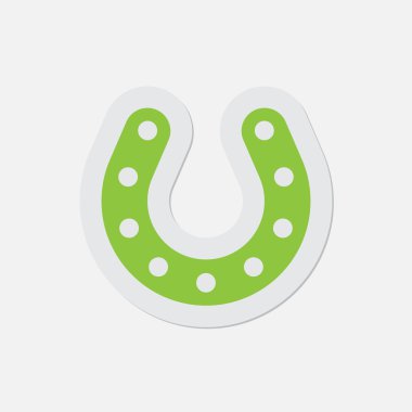Basit Yeşil simge - delikleri ile at nalı