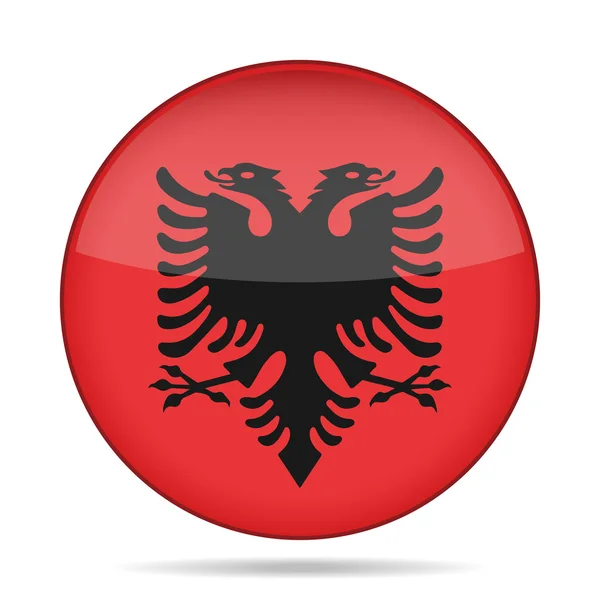 Κουμπί με σημαία της Αλβανίας — Διανυσματικό Αρχείο