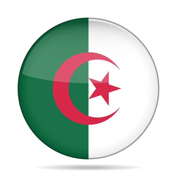 Pulsante con la bandiera di Algeria — Vettoriale Stock