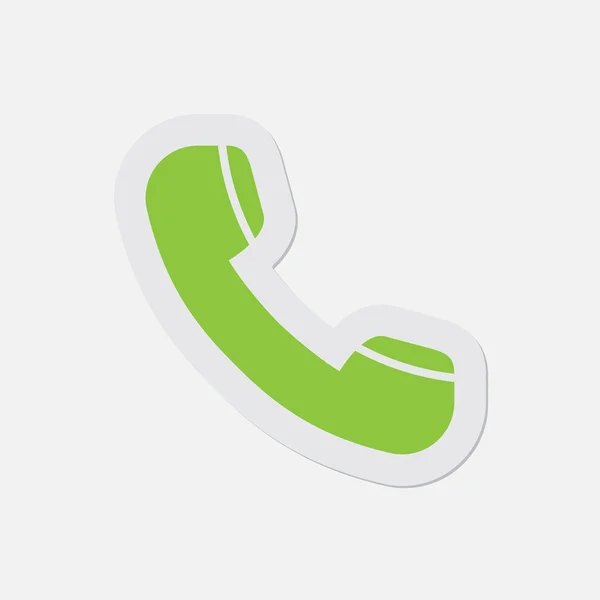 Simple green icon - telephone handset — Stock Vector
