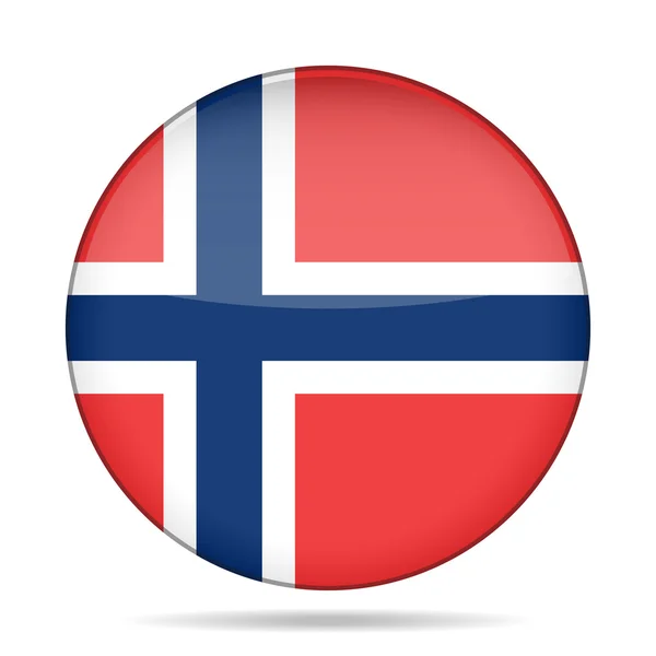 Botón con bandera de Noruega — Archivo Imágenes Vectoriales