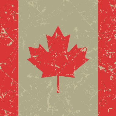 Grunge kare Kanada bayrağı