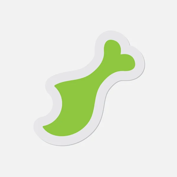 Ícone verde simples - perna de frango roído — Vetor de Stock