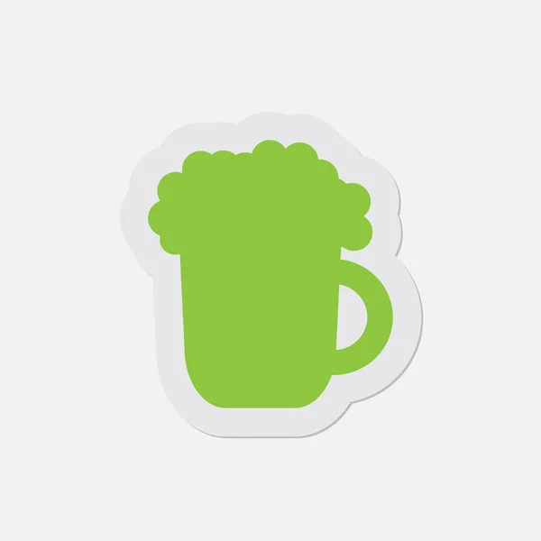 シンプルな緑色のアイコン - ビール — ストックベクタ