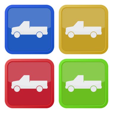 Dört kare simgeler - set pikap ile bir Kafesli döşeme