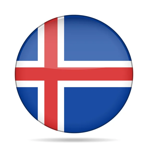 Botón con bandera de Islandia — Archivo Imágenes Vectoriales