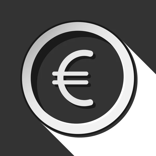 Ícone - símbolo de moeda do euro com sombra — Vetor de Stock