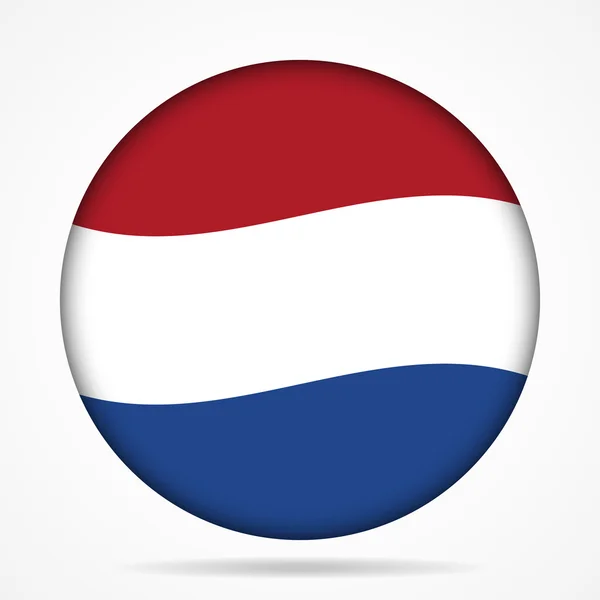 Button with waving flag of Netherlands — Stock Vector