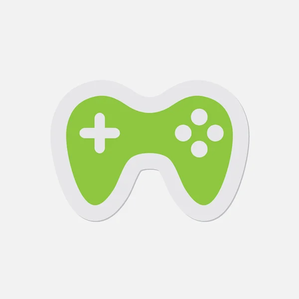 Icono verde simple - gamepad — Vector de stock