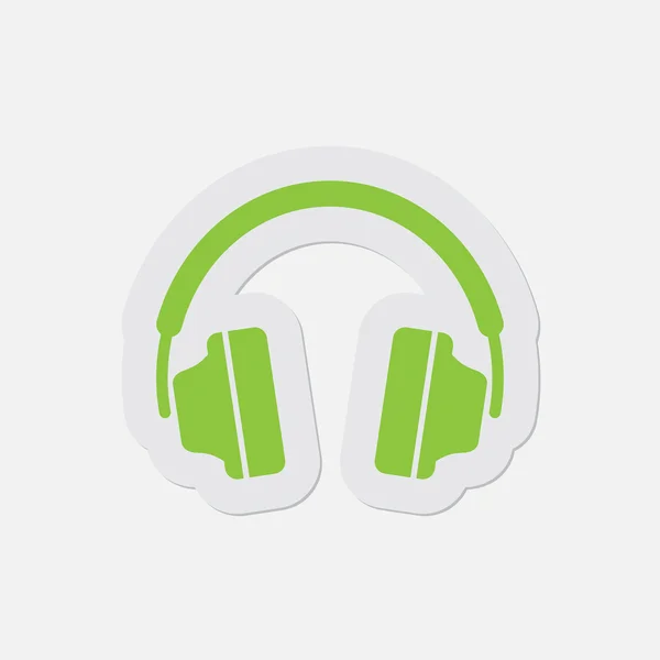Ícone verde simples - fones de ouvido — Vetor de Stock