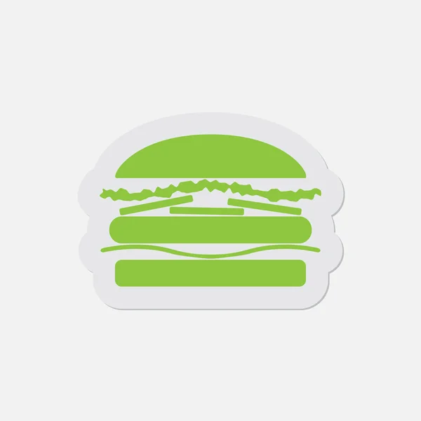 Ícone verde simples - hambúrguer — Vetor de Stock