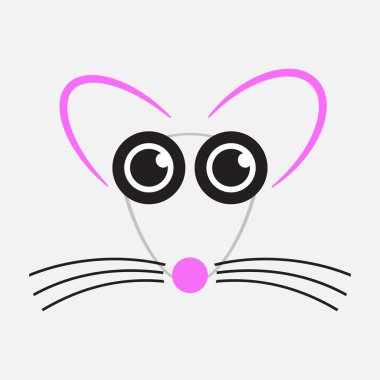 Çizim fare - pembe, siyah ve gri