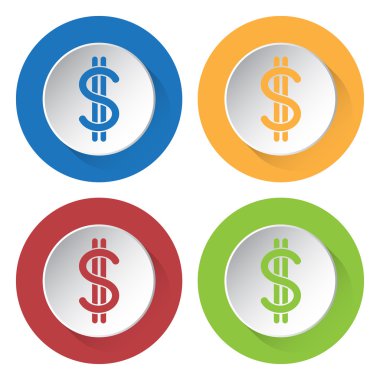 dört kutsal kişilerin resmi - Doları para birimi simgesi kümesi