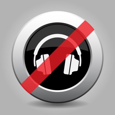 gri krom düğmesi - hiçbir kulaklık