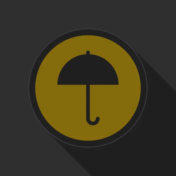 Icône gris foncé et jaune - parapluie — Image vectorielle