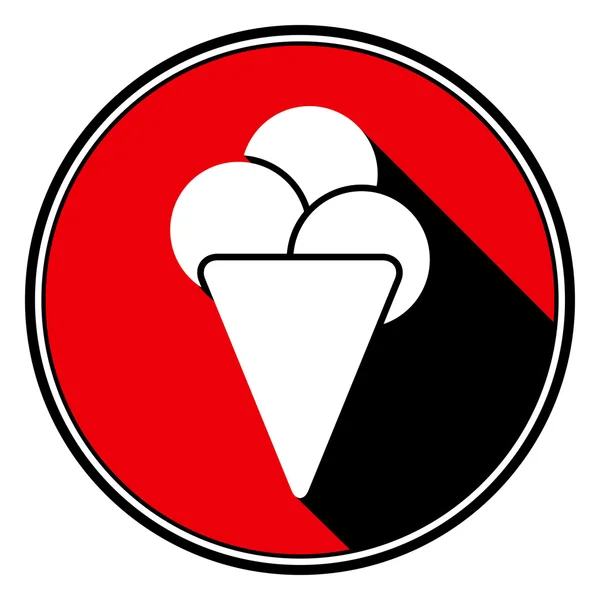 Red information icon - white ice cream — Stock Vector