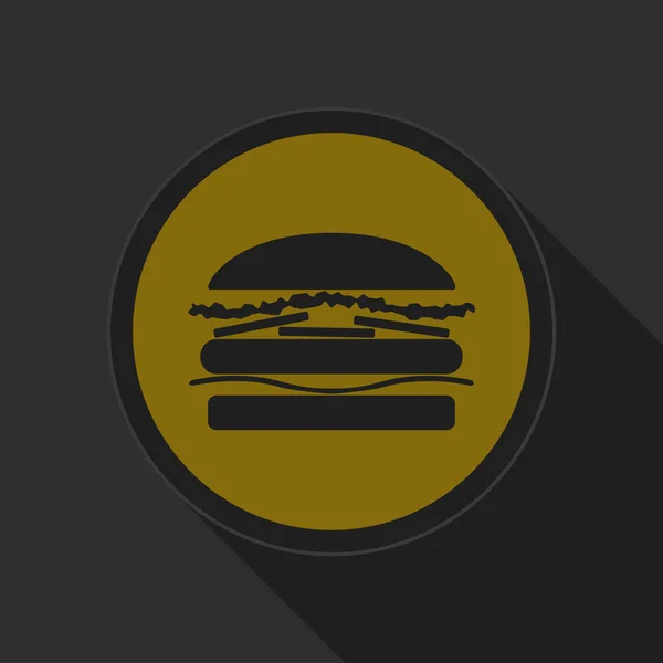 Ícone cinza escuro e amarelo - hambúrguer — Vetor de Stock