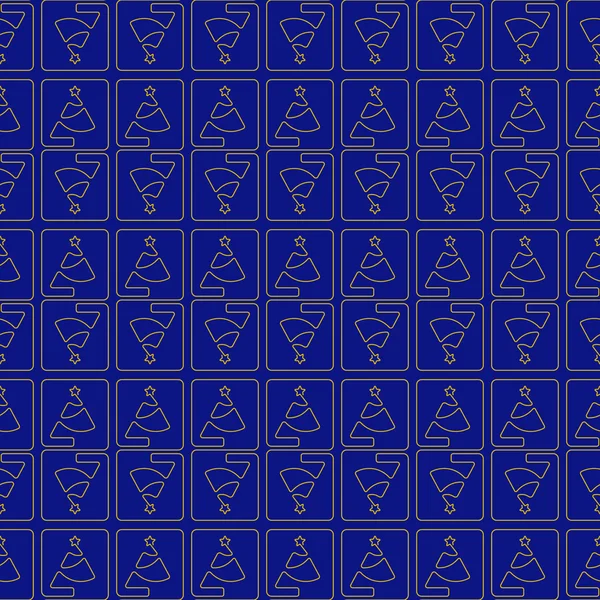 Seamless mönster - guld stylad jul treess — Stock vektor
