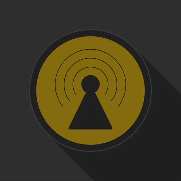 Tmavě šedá a žlutá ikona - vysílač — Stockový vektor