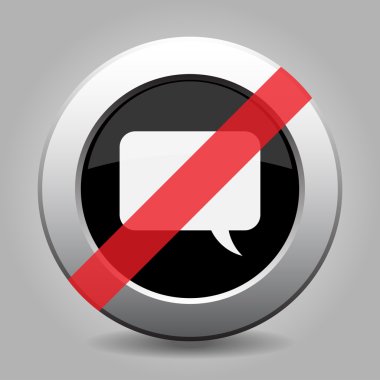 gri krom düğmesi - hiçbir konuşma balonları