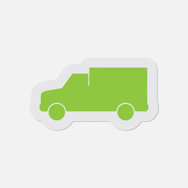 Icono verde simple - van — Vector de stock