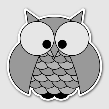 Sticker - kısma iri gözlü sevimli baykuş