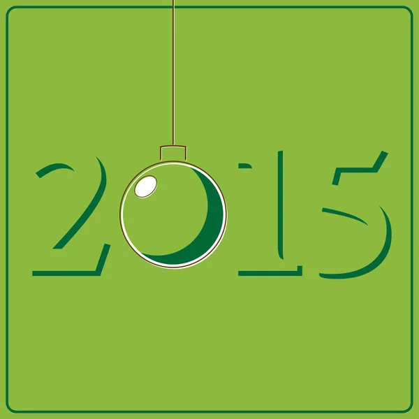 Tarjeta de Año Nuevo con estilizada bola de Navidad retro — Vector de stock