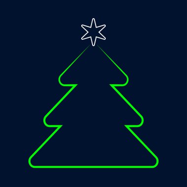 Yıldız ile stilize yeşil Noel ağacı tebrik