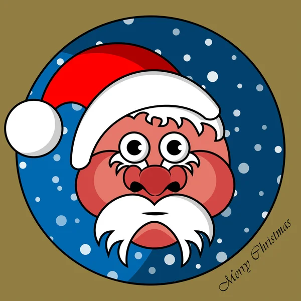 Santa Claus in a gold circular window — Stock Vector