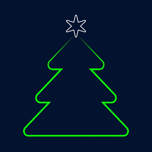Yıldız ile stilize yeşil Noel ağacı tebrik