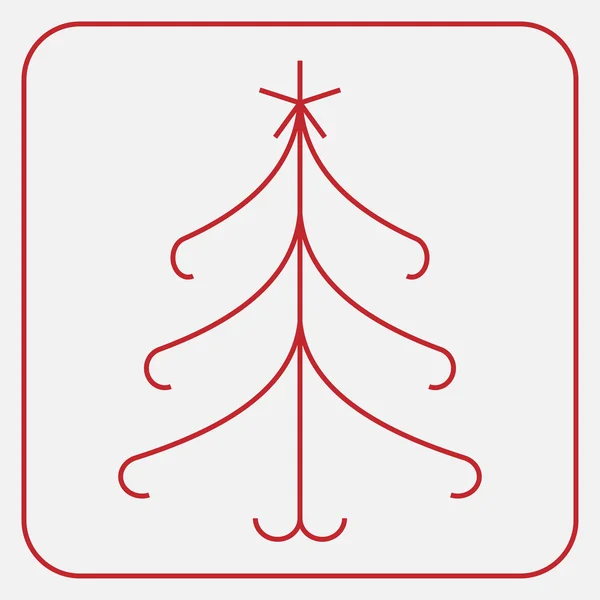 星と様式化された赤いクリスマス ツリー — ストックベクタ