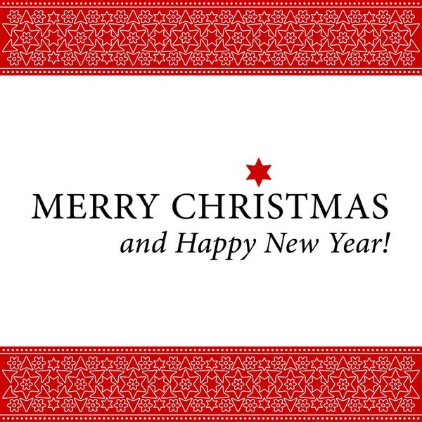 Weihnachts- und Neujahrskarte mit weißem Ornament — Stockvektor