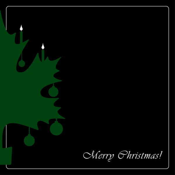 Gestileerde groene kerstkaart maple leaf — Stockvector