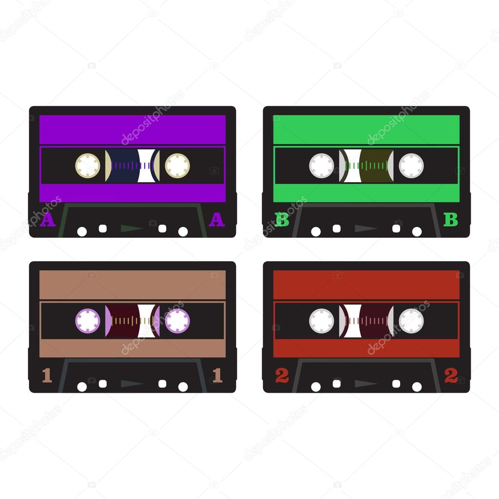 colorful retro audio cassettes