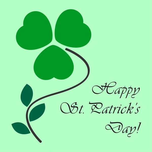 St Patricks card with shamrock and text — Stock Vector