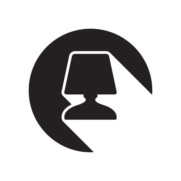 Czarna ikona z lampy biurkowe i stylizowane cień — Wektor stockowy