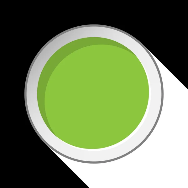 Cerchio verde con ombra stilizzata — Vettoriale Stock
