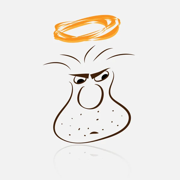 Desenho de mão - homem zangado com um halo — Vetor de Stock
