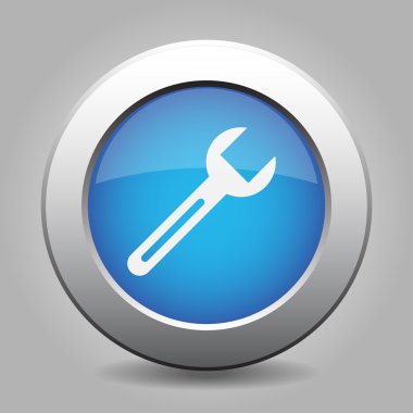 somun anahtarı ile mavi metal düğme